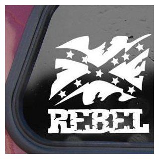 Rebel Flag White Decal Sticker Laptop Wall Notebook Car Die cut White Decal Sticker   Decorative Wall Appliques