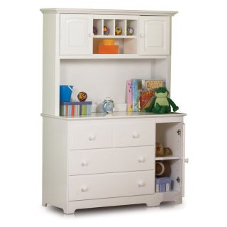 Windsor 3 Drawer Changing Table with Hutch   White   Nursery Furniture
