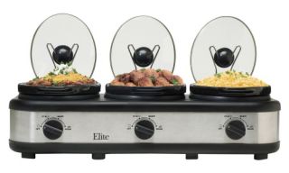 Maxi Matic EWMST 325 7.5 qt. Elite Platinum Triple Slow Cooker   Slow Cookers