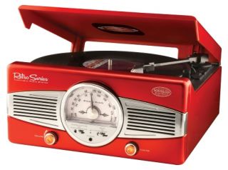Nostalgia Electrics Retro Series Turntable with Radio   Record Players & Vintage Radios