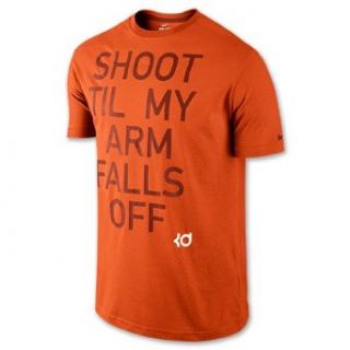 Nike KD Men's Quote "Shoot Till My Arms Fall Off" T Shirt Urban Orange 575472 854 (X Large)  Sports Fan T Shirts  Clothing