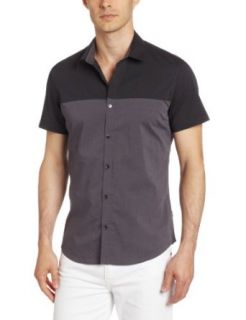 Calvin Klein Sportswear Men's Short Sleeve End On End Shirt, Lead, X Small at  Mens Clothing store Button Down Shirts