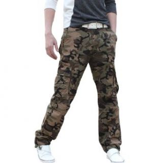 Allegra K Mens Cargo Pockets Design Stylish Army Camo Pants Dark Green Gray W34 at  Mens Clothing store