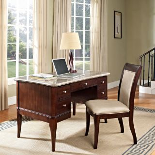 Steve Silver Marseille Marble Top Writing Desk with Optional Chair   Desks