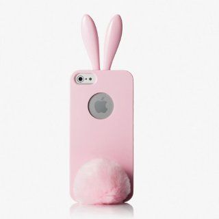 Original Rabito Bling Bling Pink Bunny Rabbit Ears Design iPhone 5S / 5 Protective Cover Carrying Case with Furry Tail Holder Cell Phones & Accessories