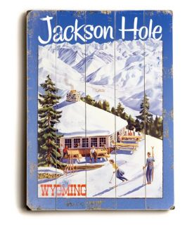 Artehouse 14 x 20 in. Jackson Hole Wyoming Wood Sign   Wall Sculptures and Panels