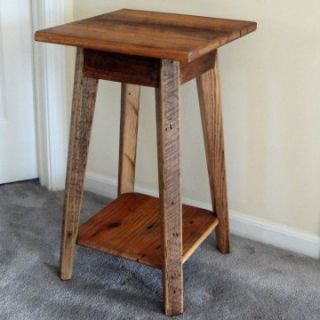 Twig Country Candle Table with Shelf   End Tables