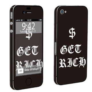 Apple iPhone 4 or 4s Full Body Vinyl Decal Sticker Skin By Skinguardz   Get Rich Cell Phones & Accessories