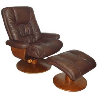 MAC Motion Oslo Collection Swivel Recliner with Ottoman   Palace   Leather Recliners