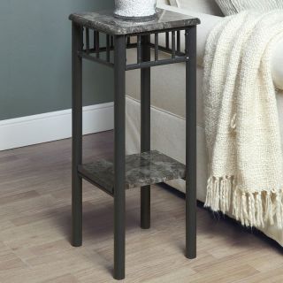 Monarch Grey Marble / Charcoal Metal Plant Stand   End Tables