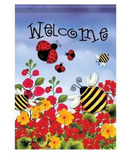 Carson 28 x 40 in. Bug Welcome House Flag   Flags
