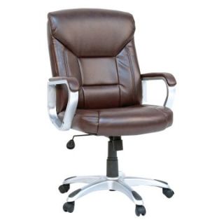 Sauder Executive Deluxe Leather Chair   Brown   Desk Chairs