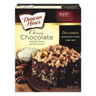 Duncan Hines, Decadent Cake Mix, German Chocolate, 21oz Box (Pack of 3)  Grocery & Gourmet Food