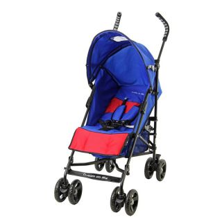 Dream On Me Cruz Lightweight Aluminum Stroller with Peek A Boo Canopy   Red/Blue   Lightweight Strollers