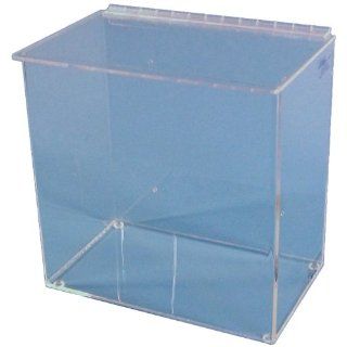 S Curve BD 860 Acrylic 1 Compartment Small Bulk Dispenser with Lid, 1/8" Thickness, 10" Width x 10" Height x 6" Depth, Clear Science Lab Dispensers
