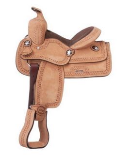 King Series Youth Cowboy Roughout Saddle with Serpentine Tooling   Western Saddles and Tack