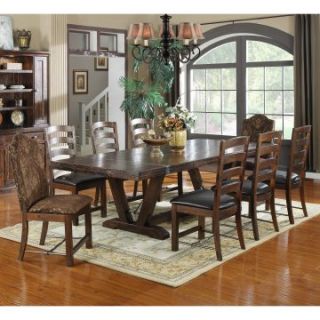 Emerald Home Castlegate 9 piece Dining Set with 6 Side Chairs + 2 Upholstered Host Chairs   Dining Table Sets