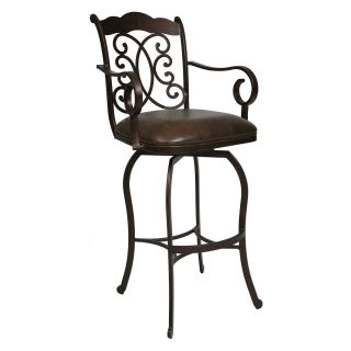 Pastel 26 in. Athena Swivel Counter Stool with Arms   Autumn Rust   Bar Stools