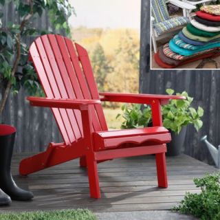 Cape Cod Foldable Red Adirondack Chair with Optional Cushion   Adirondack Chairs