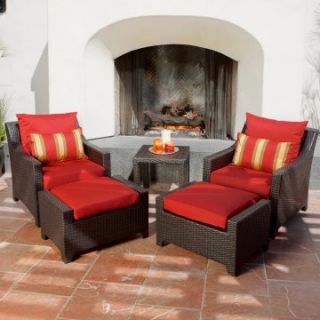 RST Outdoor Cantina 5 Piece Club Chairs and Ottomans Set   Conversation Patio Sets