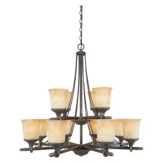Designers Fountain 973812 Austin 12 Light Chandelier in Weathered Saddle Finish   Chandeliers