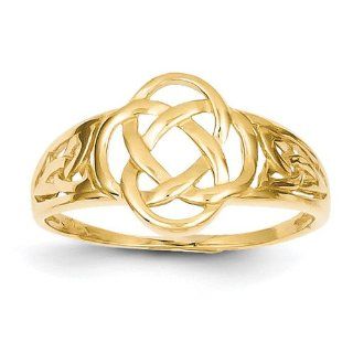 14k Yellow Gold Polished Ladies Celtic Knot Claddagh Ring. Metal Wt  2.63g Jewelry