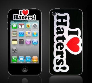 iPhone 4 4S Vinyl Skin Kit  I Love Haters  I Heart Haters, Don't Hate the player vinyl skin Cell Phones & Accessories