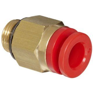 SMC KQ Series Brass Push to Connect Tube Fitting, Connector, 5/32" Tube OD x 10 32 UNF Male
