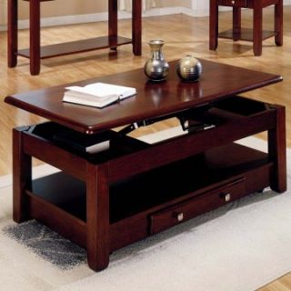 Steve Silver Nelson Lift Top Cocktail Table with Casters   Cherry   Coffee Tables