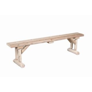 Rustic Natural Cedar Furniture Old Country 6 ft. Dining Table Bench   Indoor Benches
