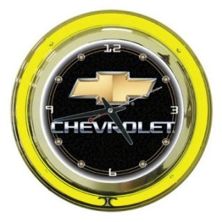 Chevy Bow Tie Logo 14 in. Neon Wall Clock   Clocks