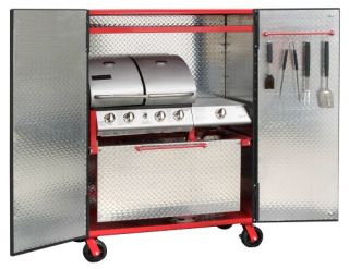 Garage Fabricators Diamond Plate BBQ Cabinet   Cabinets
