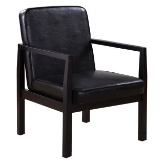 Arista Black Vinyl Arm Chair   Accent Chairs