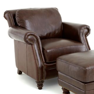 Steve Silver Biltmore Leather Chair   Cocoa Brown   Club Chairs