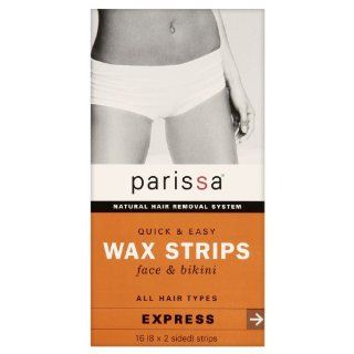 Parissa Quick And Easy Wax Strips Face and Bikini 16 Strip(s)  Hair Waxing Strips  Beauty