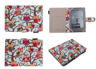Thankscase Sky Owls Canvas Fabric Cover Case for  All New Kindle Paperwhite(2013 Version) Kindle Paperwhite (2012 Version) Kindle Touch and Kindle 4th with Stand Feature Smart Cover Function Only Fits for All New Paperwhite(2nd Gen) and Paperwhite (1st Gen