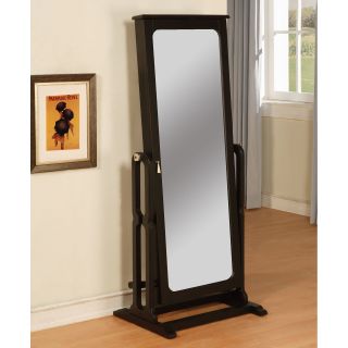 Antique Black Cheval Mirror Jewelry Armoire   26L x 59.75H in.   Floor Mirrors