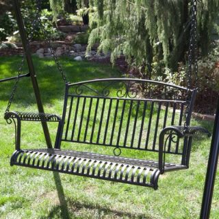 International Caravan Tropico 4 ft. Wrought Iron Curved Back Porch Swing   Porch Swings