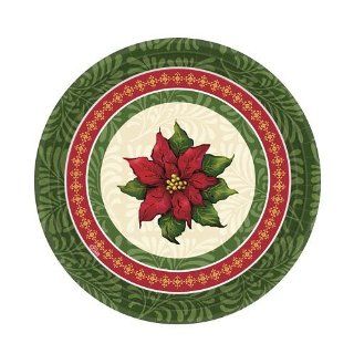Hannah K. Christmas 16 Pack Poinsettia Round Paper Plates, 7 Inch Kitchen & Dining