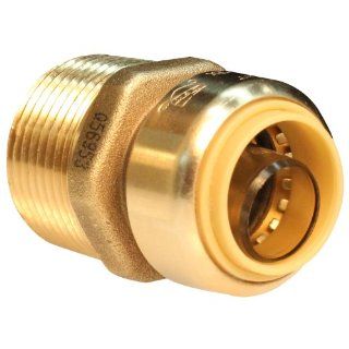 Push Connect PC LF842M 1/2 Inch Push by 3/4 Inch MNPT, Lead Free Brass Push Fit Straight Male Coupling   Pipe Fittings  