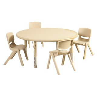 ECR4KIDS Resin Round Adjustable Activity Table   Classroom Tables and Chairs