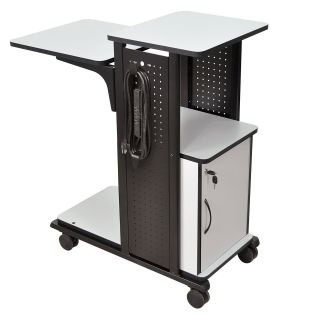 Luxor Mobile Laptop Computer Presentation Cart with Security Cabinet   Computer Carts