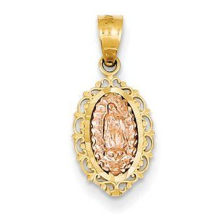 14k Two Tone Gold Our Lady of Guadalupe Pendant. Jewelry