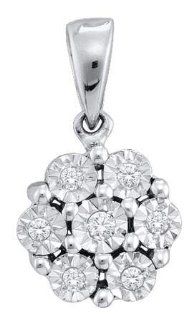 0.05 Carat (ctw) Diamond FANUK Pendant set in 10k White Gold PR01 2613 Jewelry