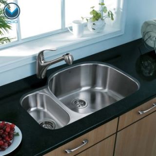 Vigo VG3321R Double Basin Undermount Kitchen Sink Set   Kitchen Sinks