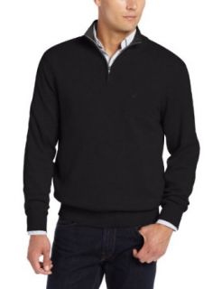 Nautica Men's 1/4 Zip Cotton Sweater, Black, Small at  Mens Clothing store