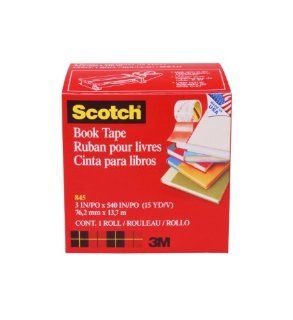 Scotch Book Tape 845, 3 Inches x 15 Yards  Clear Tapes 
