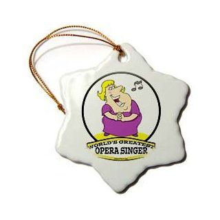 orn_103409_1 Dooni Designs Worlds Greatest Cartoons   Funny Worlds Greatest Opera Singer Fat Lady Cartoon   Ornaments   3 inch Snowflake Porcelain Ornament   Decorative Hanging Ornaments