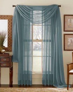 84" Long Sheer Curtain Panel   Slate (Dusty Blue)   Window Treatment Sheers