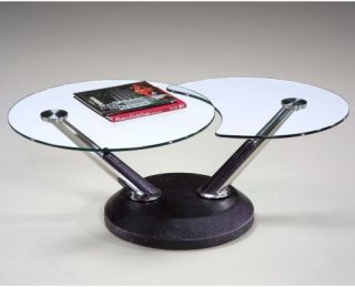 Magnussen 38000 Modesto Metal and Glass Swivel Coffee Table   Coffee Tables